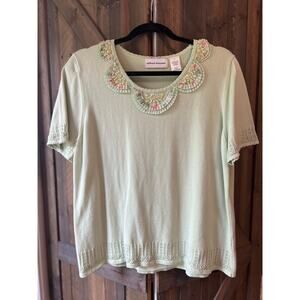 Vintage Alfred Dunner Embellished Collar Sweater